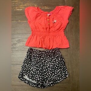PENELOPE MACK Child Young Girl's Floral Pattern Shirt & Short 2pc set Size 3T